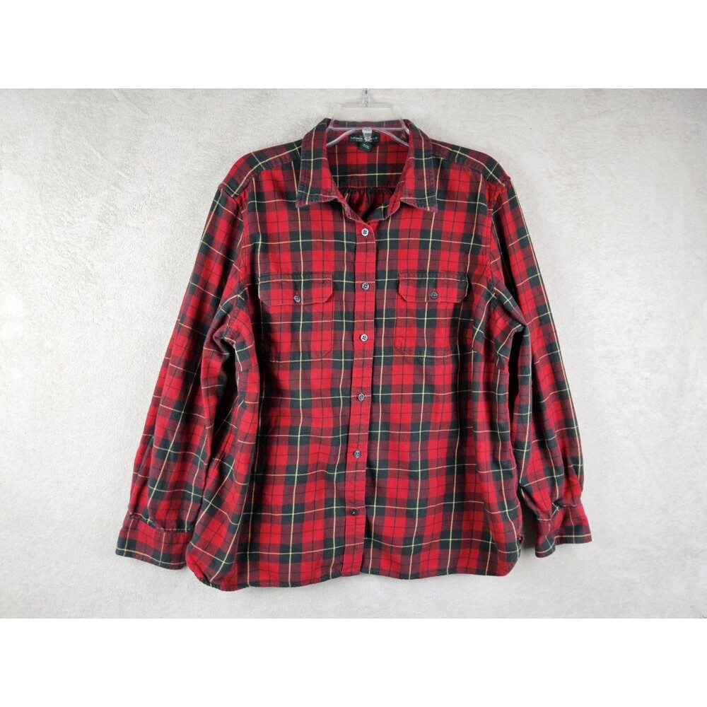 LRL Ralph Lauren Jeans Co Women's Long Sleeve Flannel Plaid Shirt Size 2X